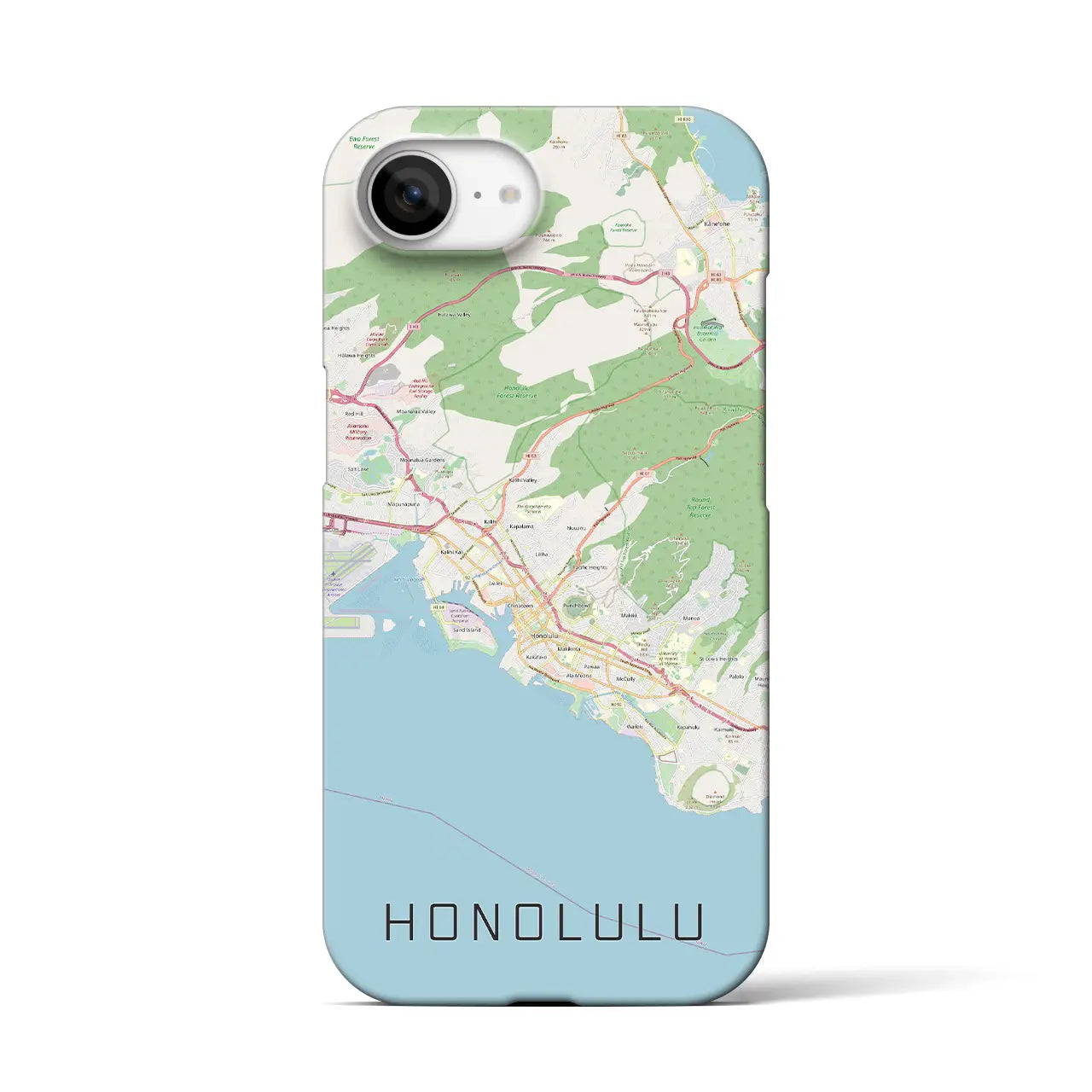 【ホノルル(アメリカ)】地図柄iPhoneケース(バックカバータイプ)