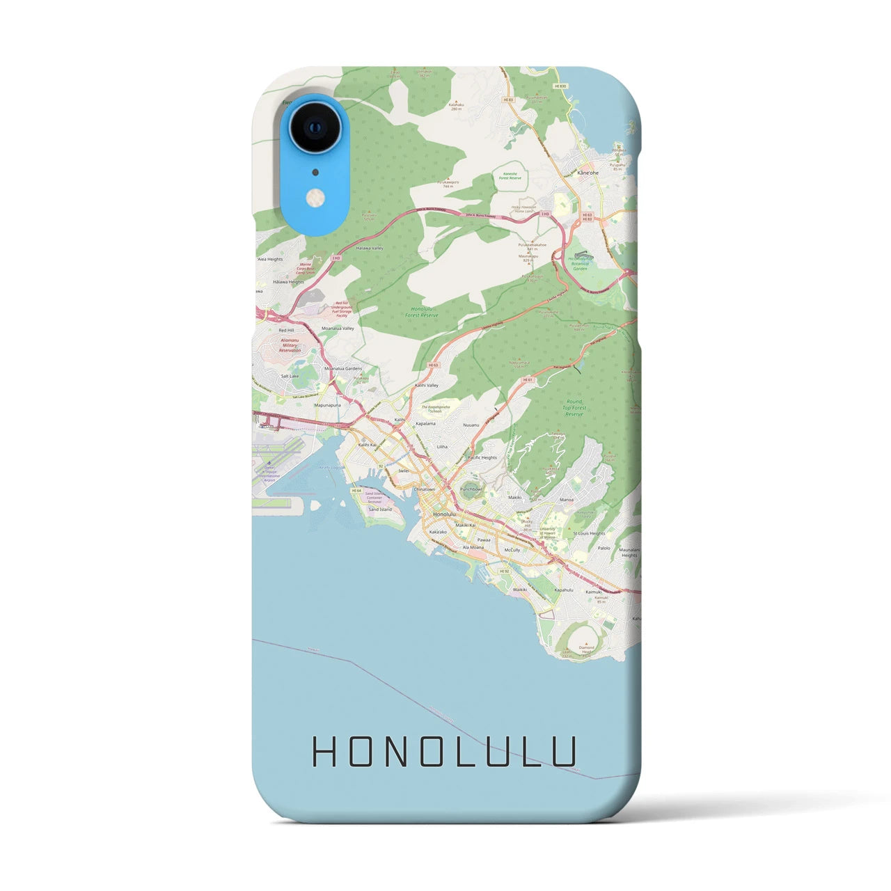 【ホノルル(アメリカ)】地図柄iPhoneケース(バックカバータイプ)