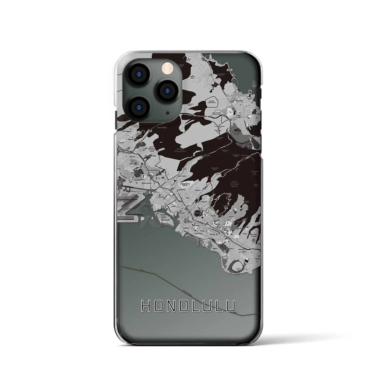 【ホノルル(アメリカ)】地図柄iPhoneケース(クリアタイプ)