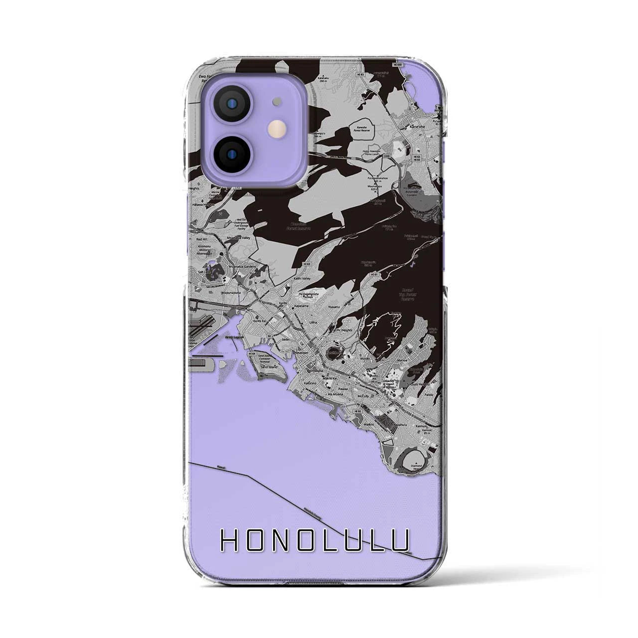 【ホノルル(アメリカ)】地図柄iPhoneケース(クリアタイプ)