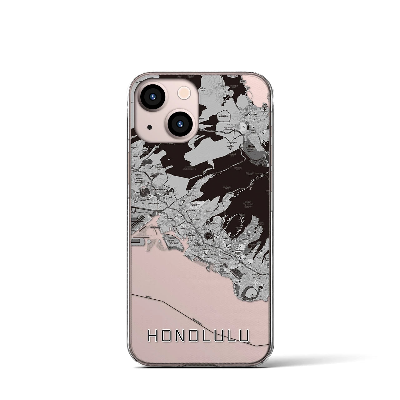 【ホノルル(アメリカ)】地図柄iPhoneケース(クリアタイプ)