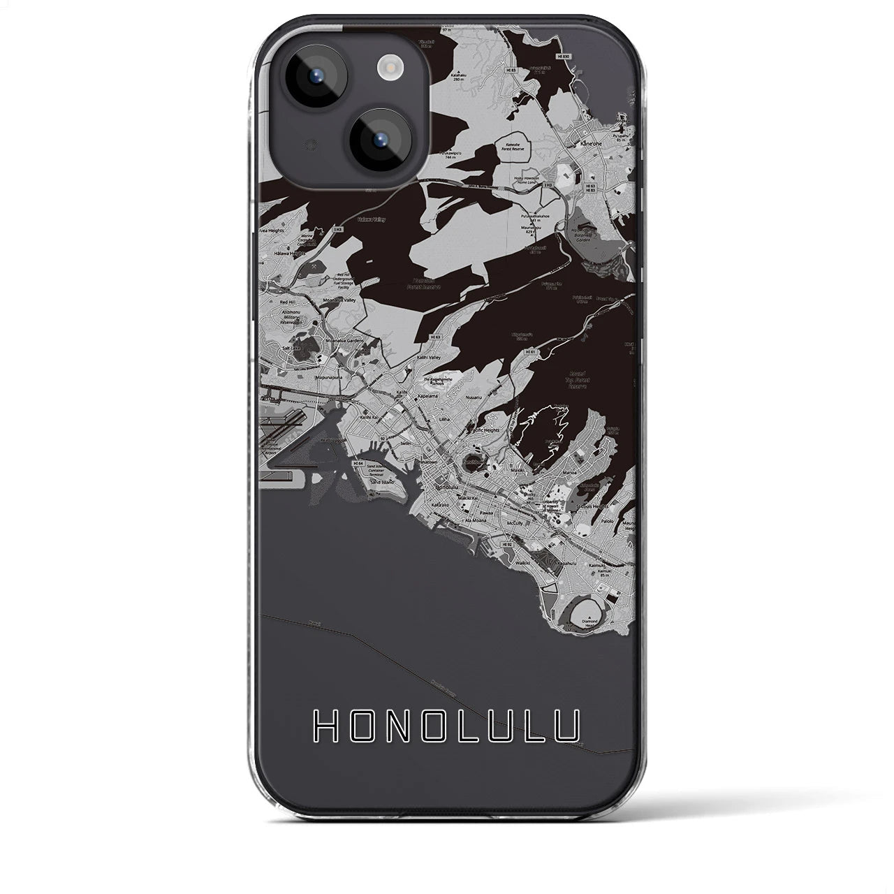 【ホノルル(アメリカ)】地図柄iPhoneケース(クリアタイプ)