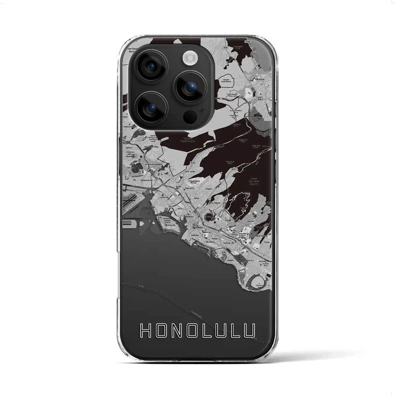 【ホノルル(アメリカ)】地図柄iPhoneケース(クリアタイプ)