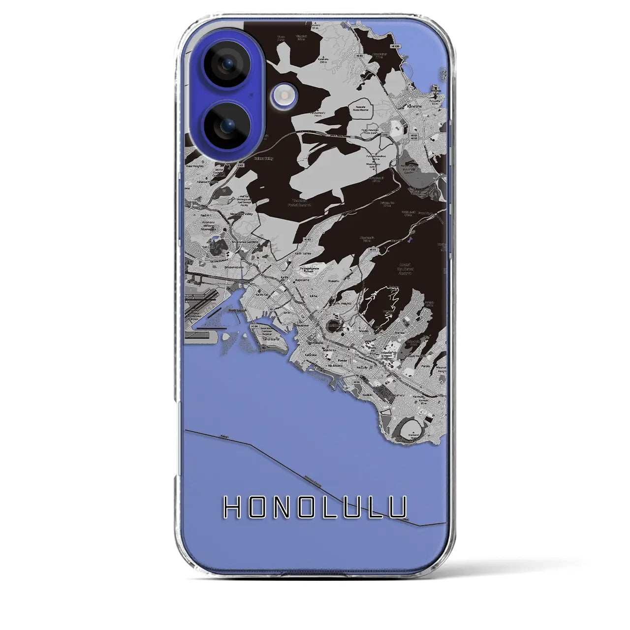 【ホノルル(アメリカ)】地図柄iPhoneケース(クリアタイプ)