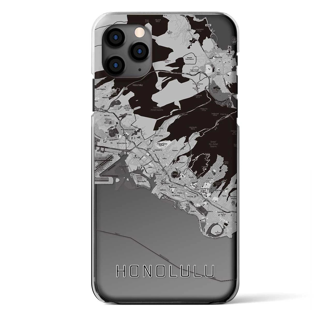 【ホノルル(アメリカ)】地図柄iPhoneケース(クリアタイプ)