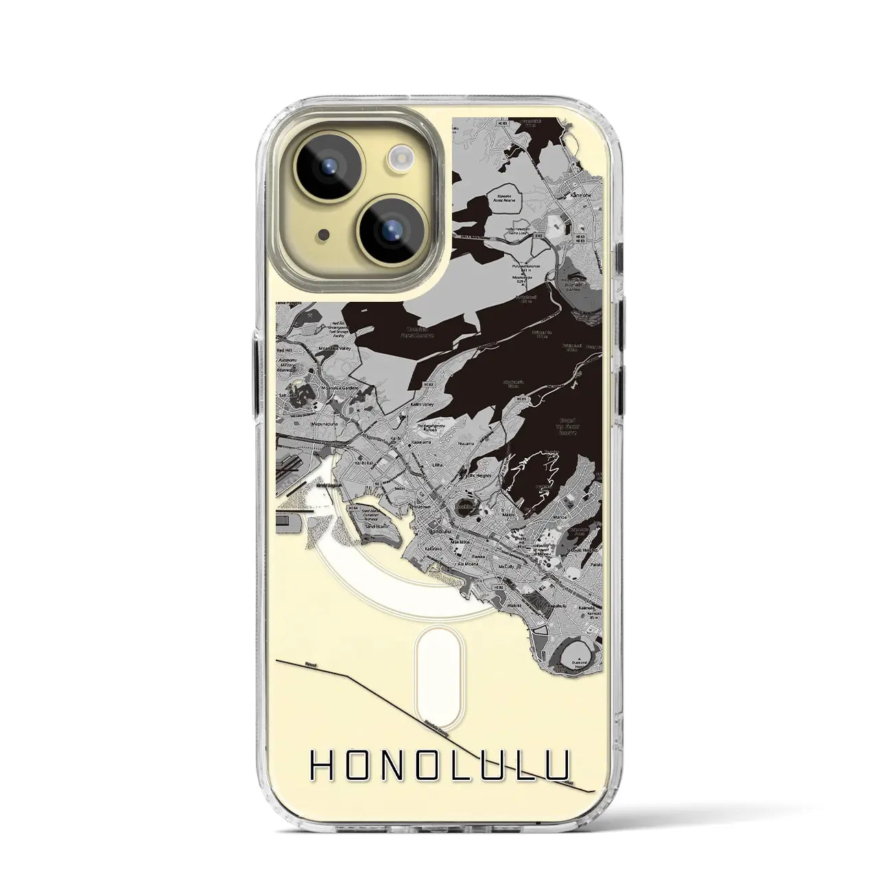 【ホノルル(アメリカ)】地図柄iPhoneケース(MagSafeタイプ)