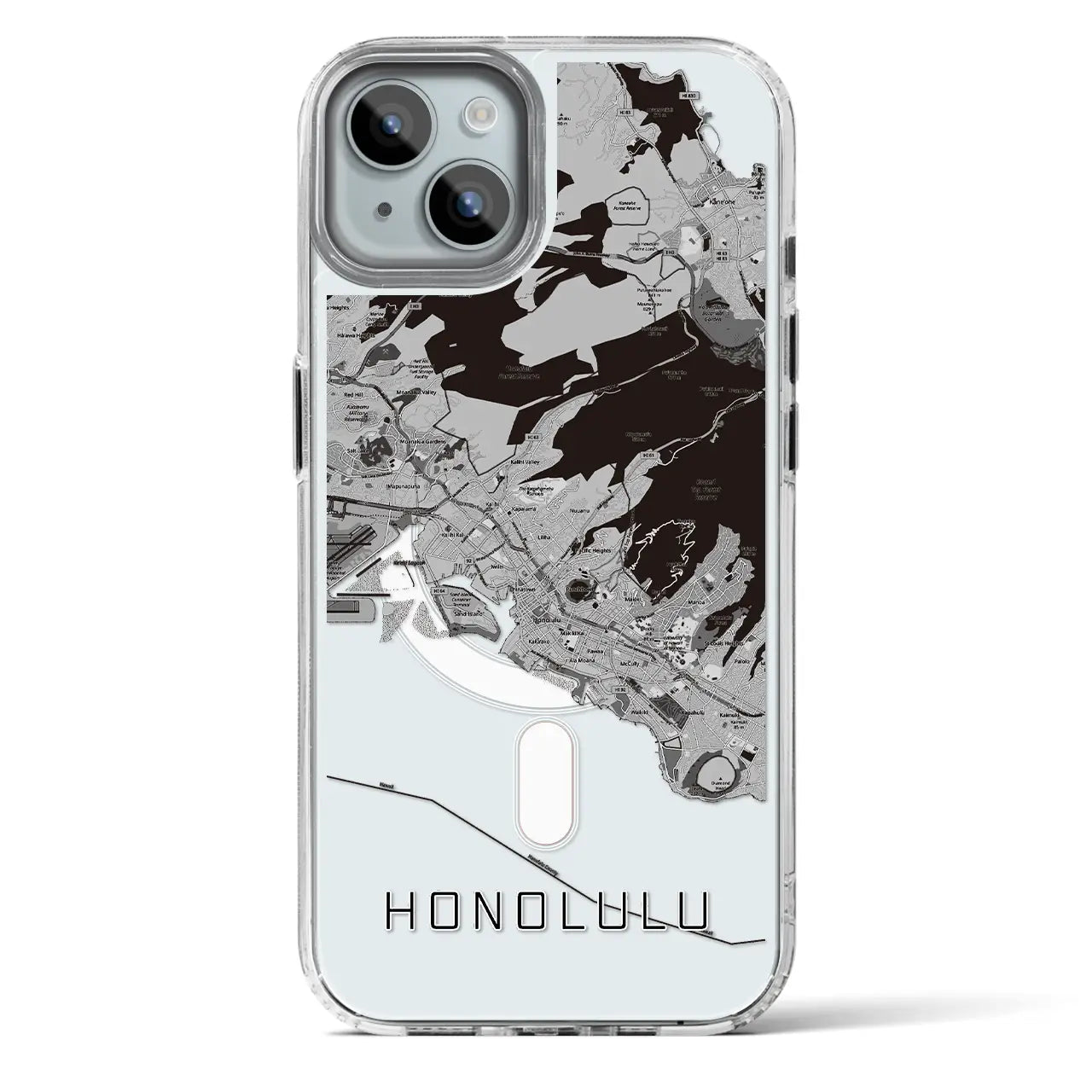 【ホノルル(アメリカ)】地図柄iPhoneケース(MagSafeタイプ)