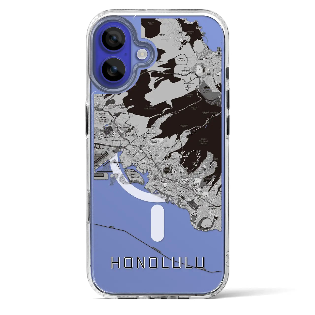 【ホノルル(アメリカ)】地図柄iPhoneケース(MagSafeタイプ)