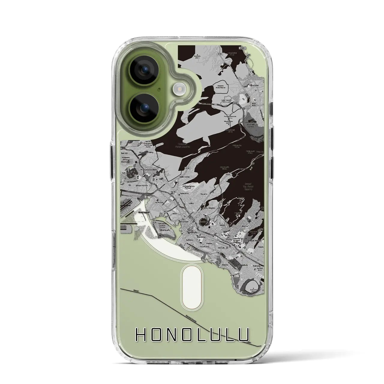 【ホノルル(アメリカ)】地図柄iPhoneケース(MagSafeタイプ)
