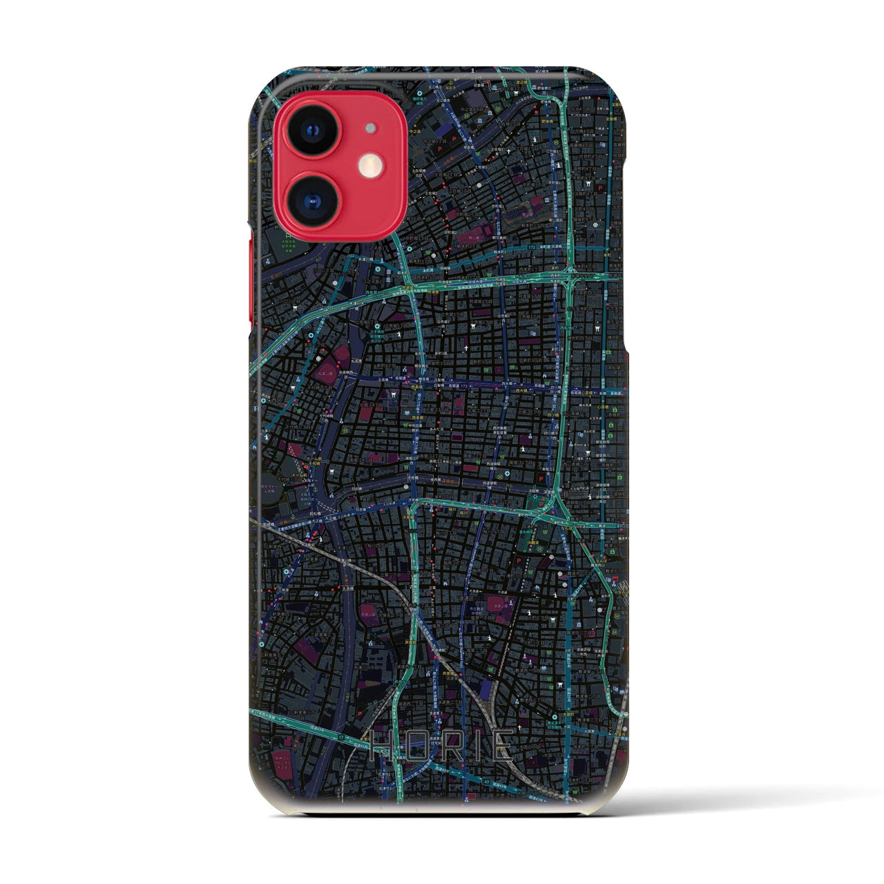 【堀江(大阪府)】地図柄iPhoneケース(バックカバータイプ)