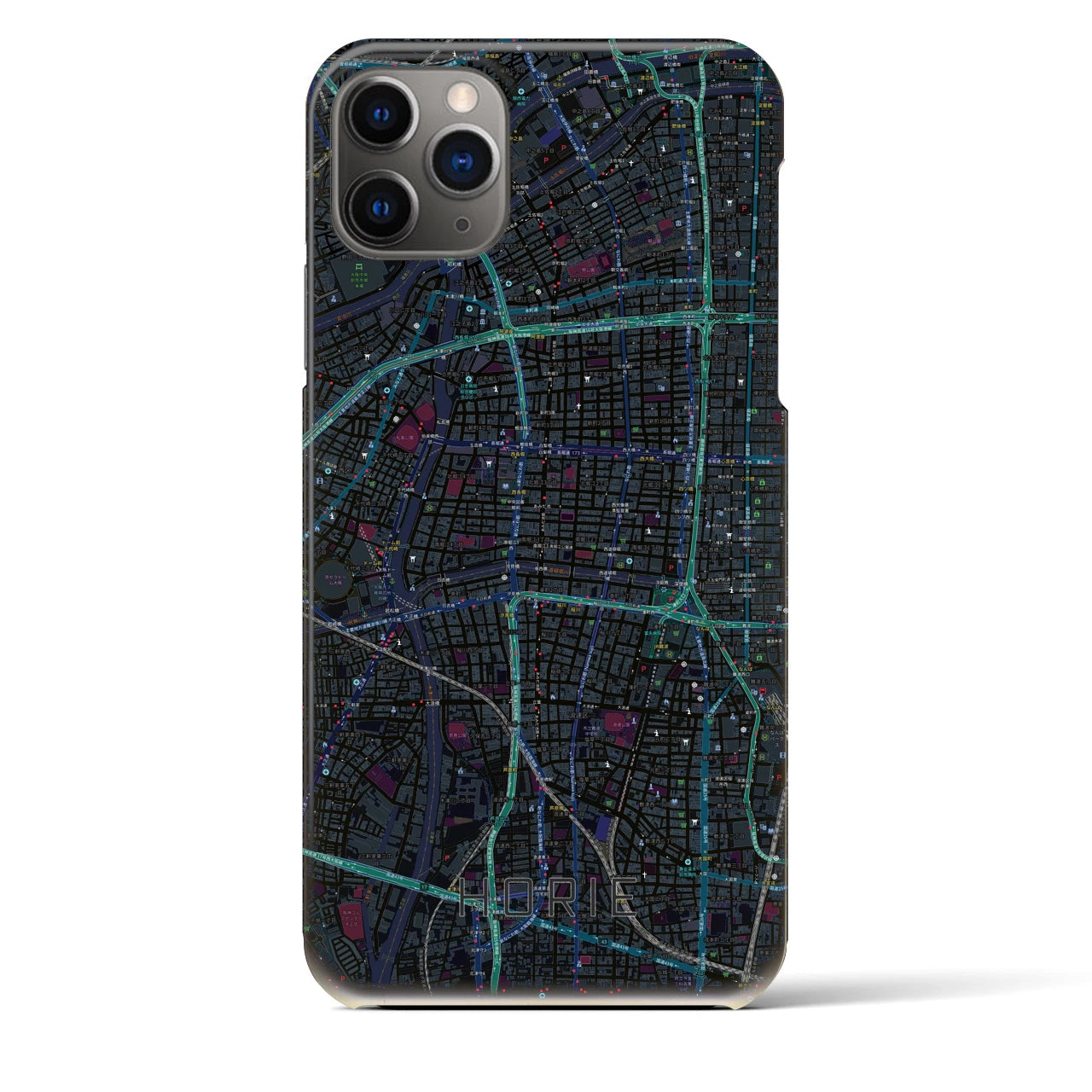 【堀江(大阪府)】地図柄iPhoneケース(バックカバータイプ)