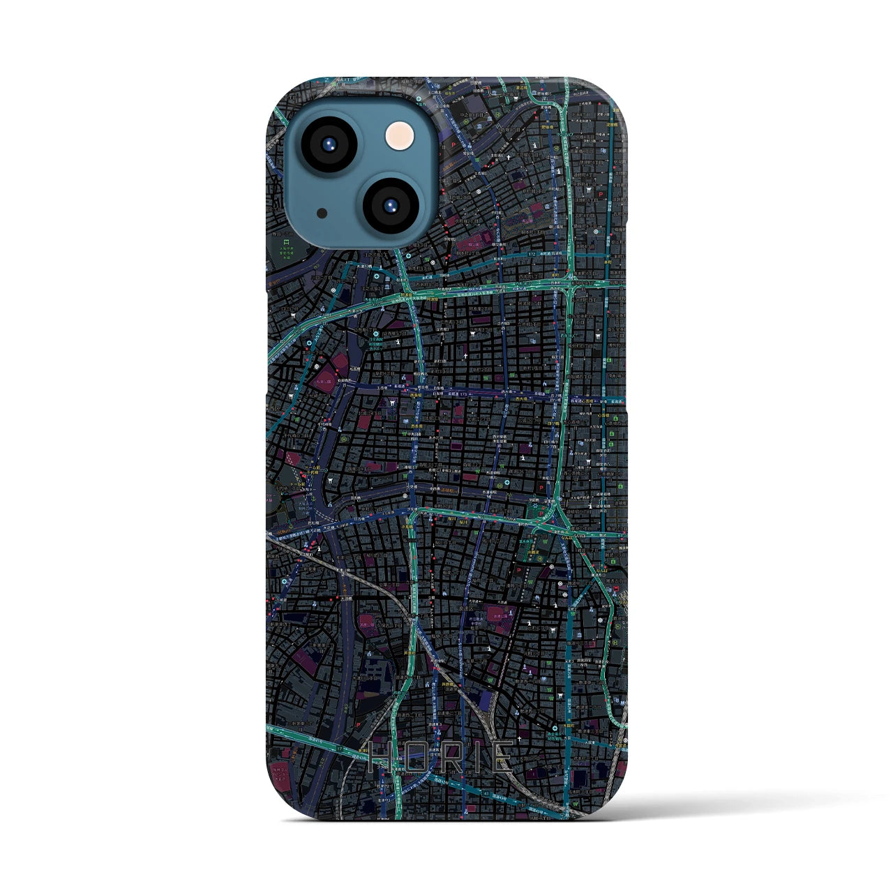 【堀江(大阪府)】地図柄iPhoneケース(バックカバータイプ)