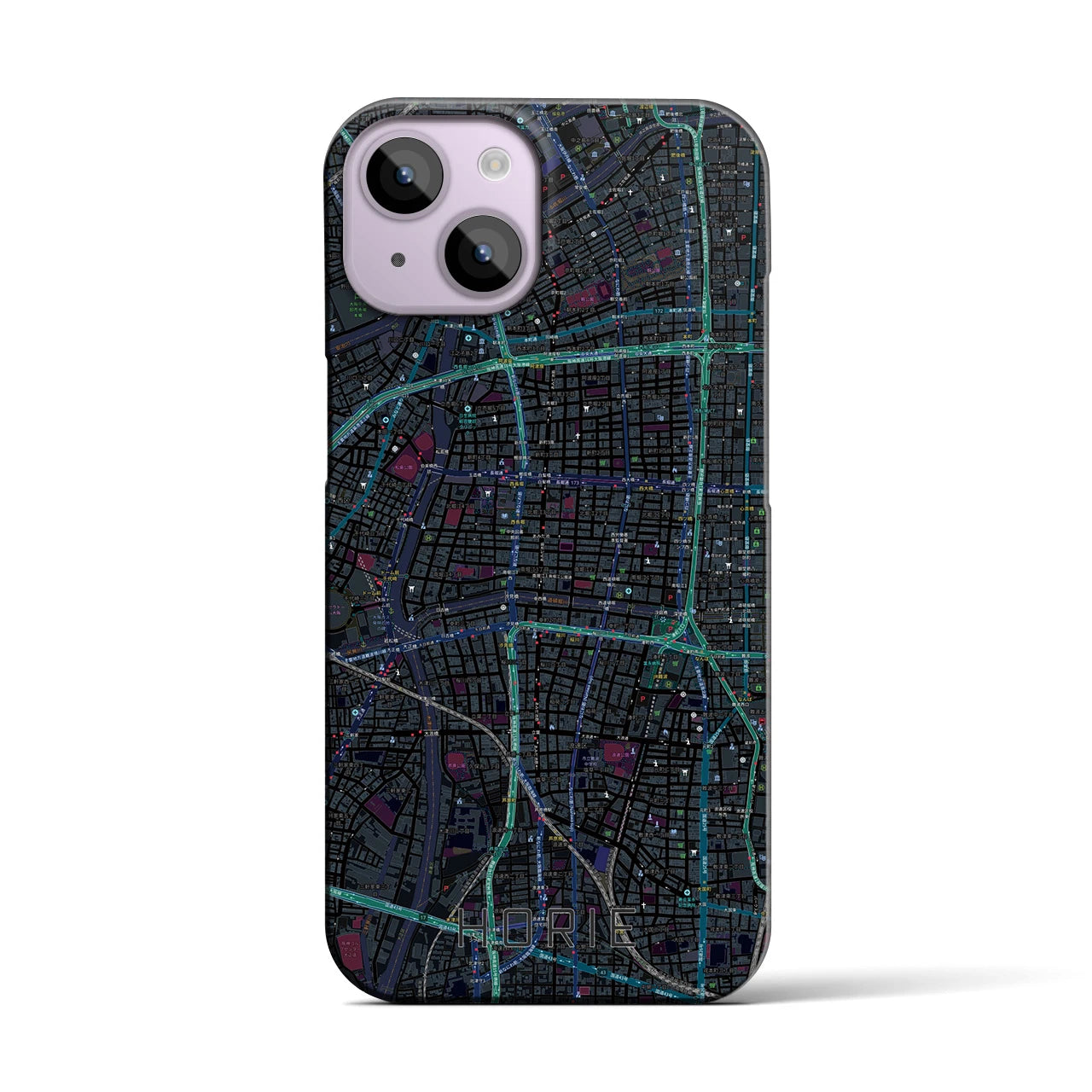 【堀江(大阪府)】地図柄iPhoneケース(バックカバータイプ)