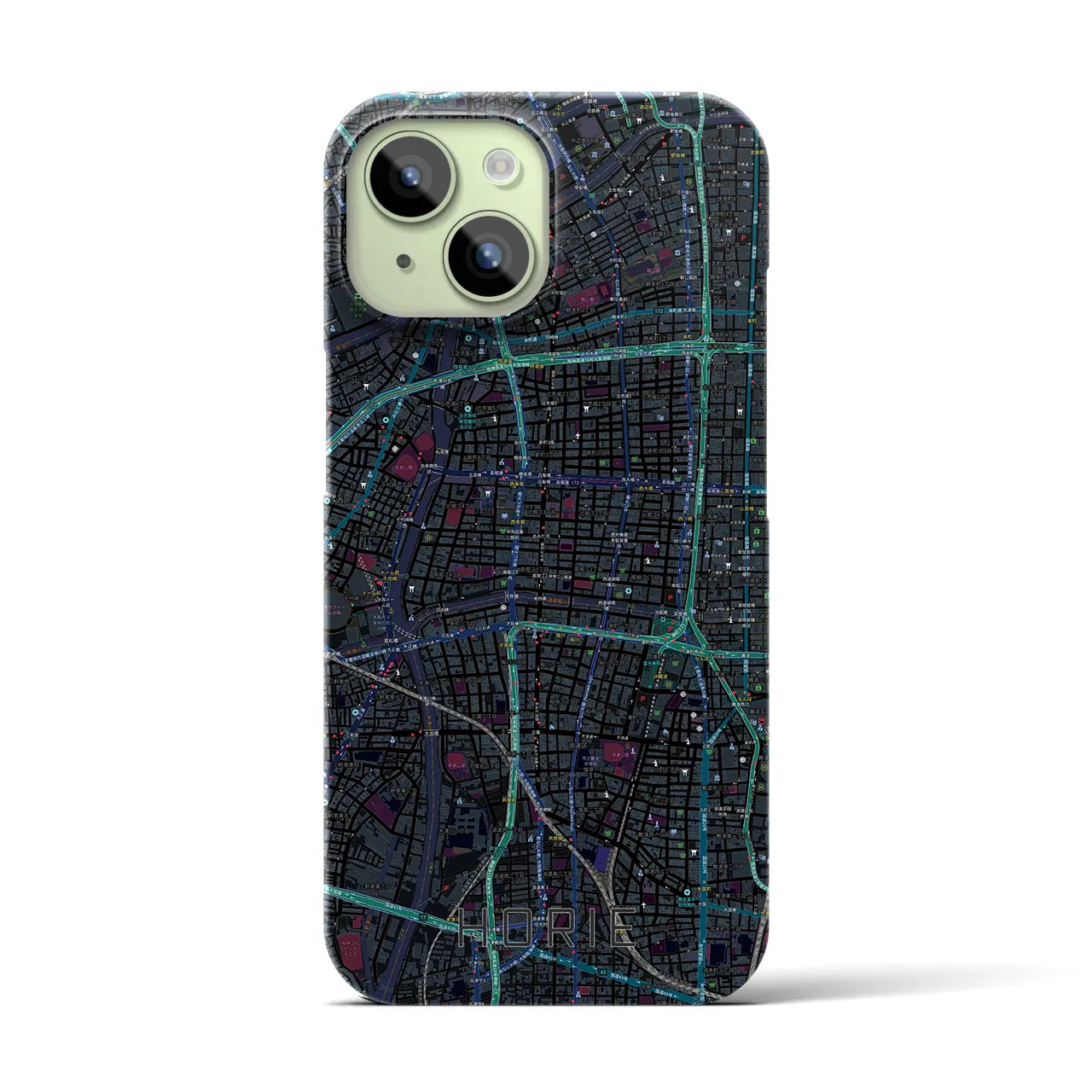 【堀江(大阪府)】地図柄iPhoneケース(バックカバータイプ)