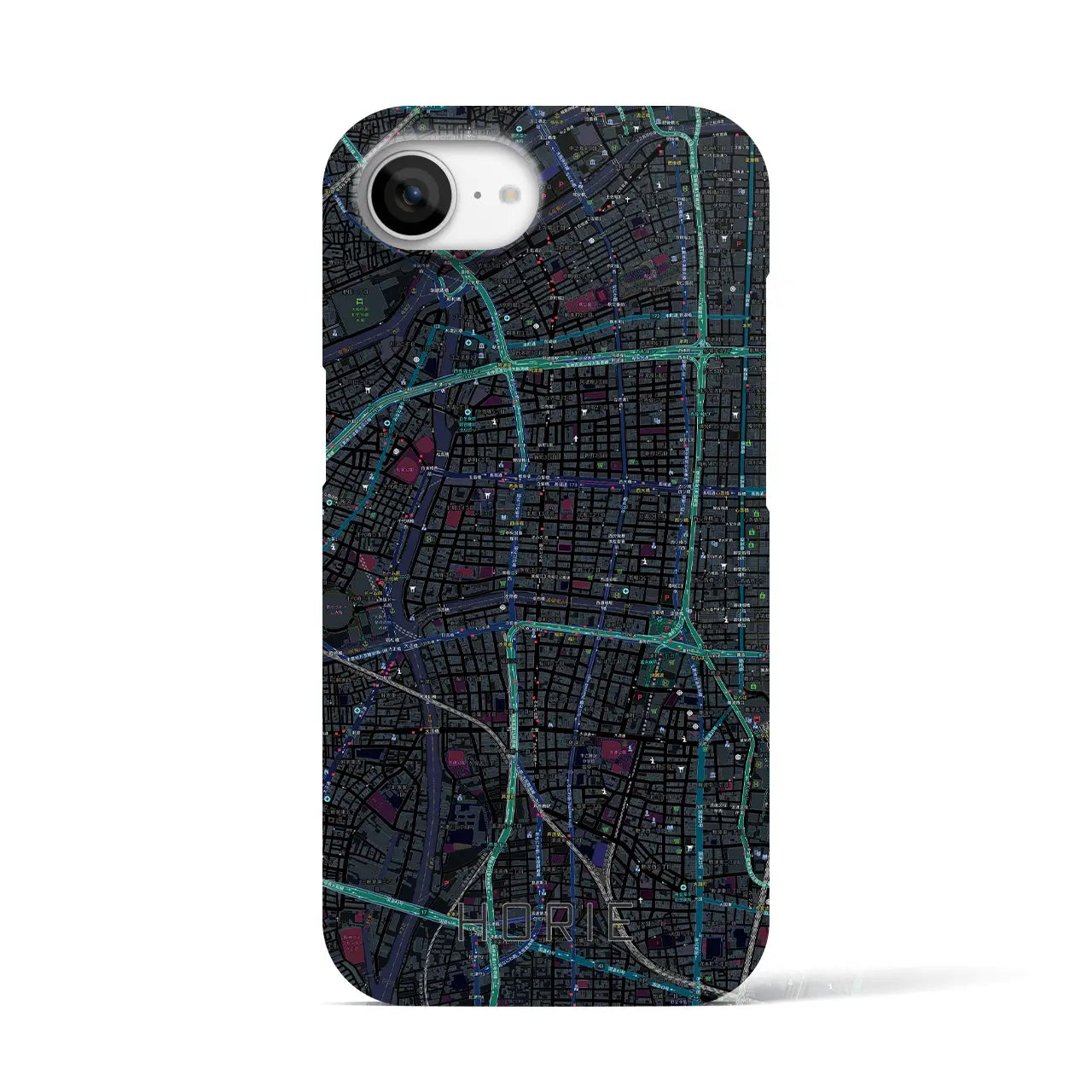 【堀江(大阪府)】地図柄iPhoneケース(バックカバータイプ)