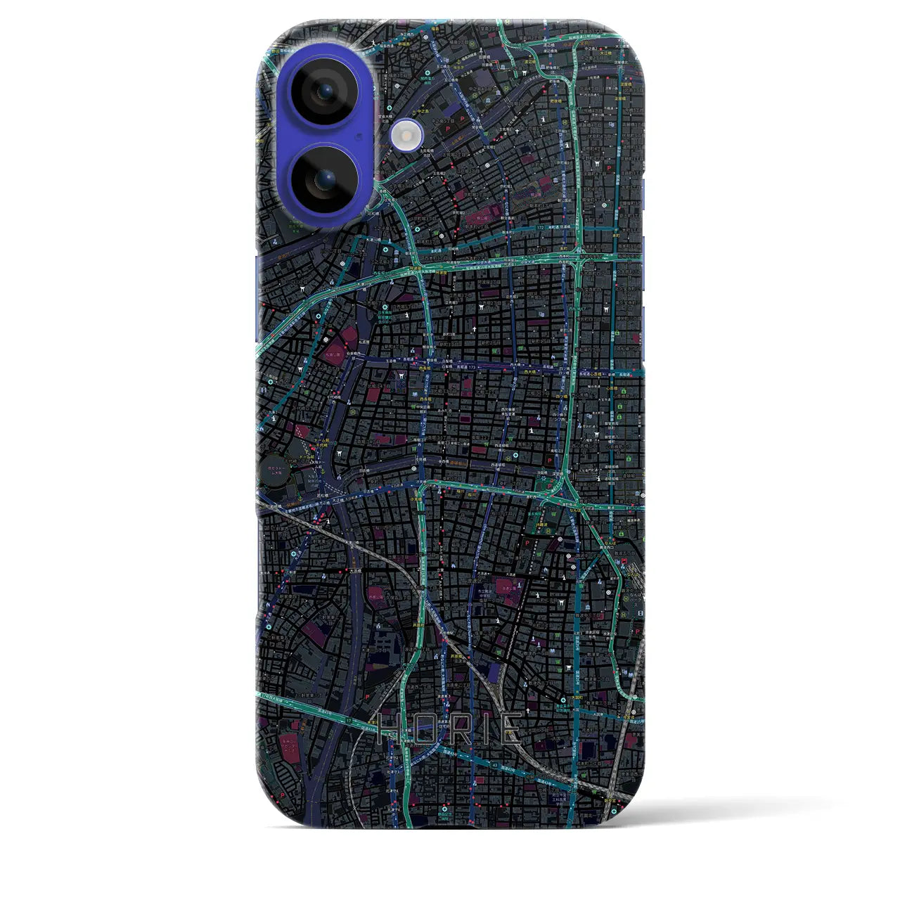 【堀江(大阪府)】地図柄iPhoneケース(バックカバータイプ)