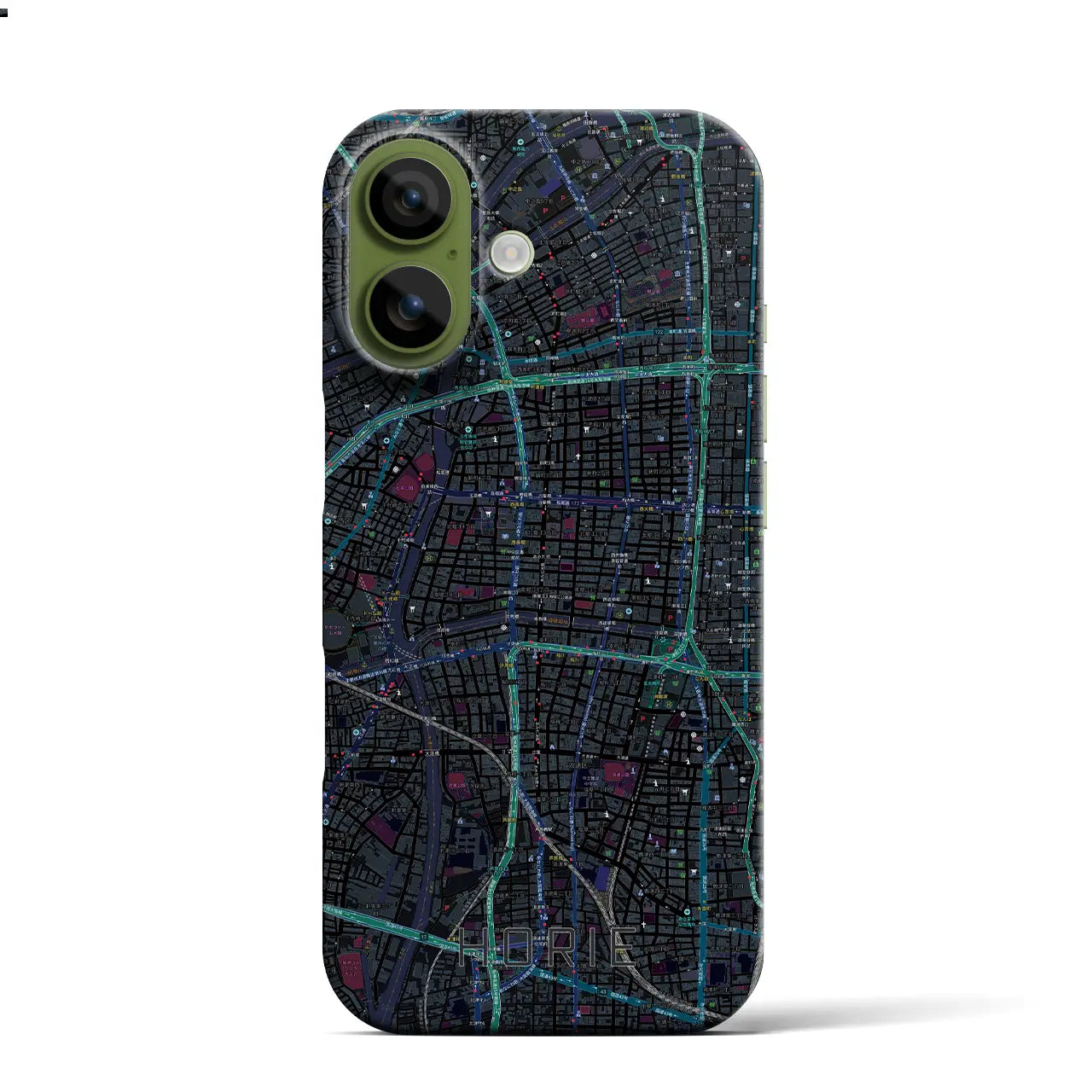 【堀江(大阪府)】地図柄iPhoneケース(バックカバータイプ)