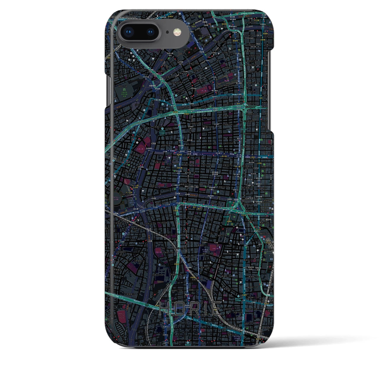 【堀江(大阪府)】地図柄iPhoneケース(バックカバータイプ)