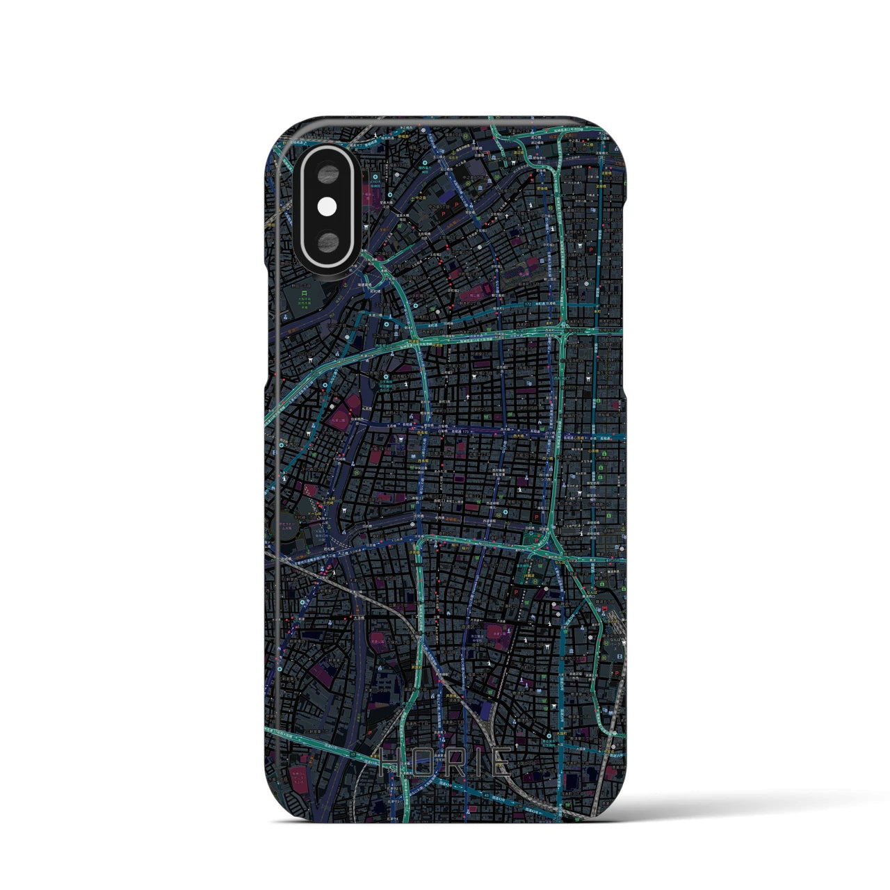 【堀江(大阪府)】地図柄iPhoneケース(バックカバータイプ)