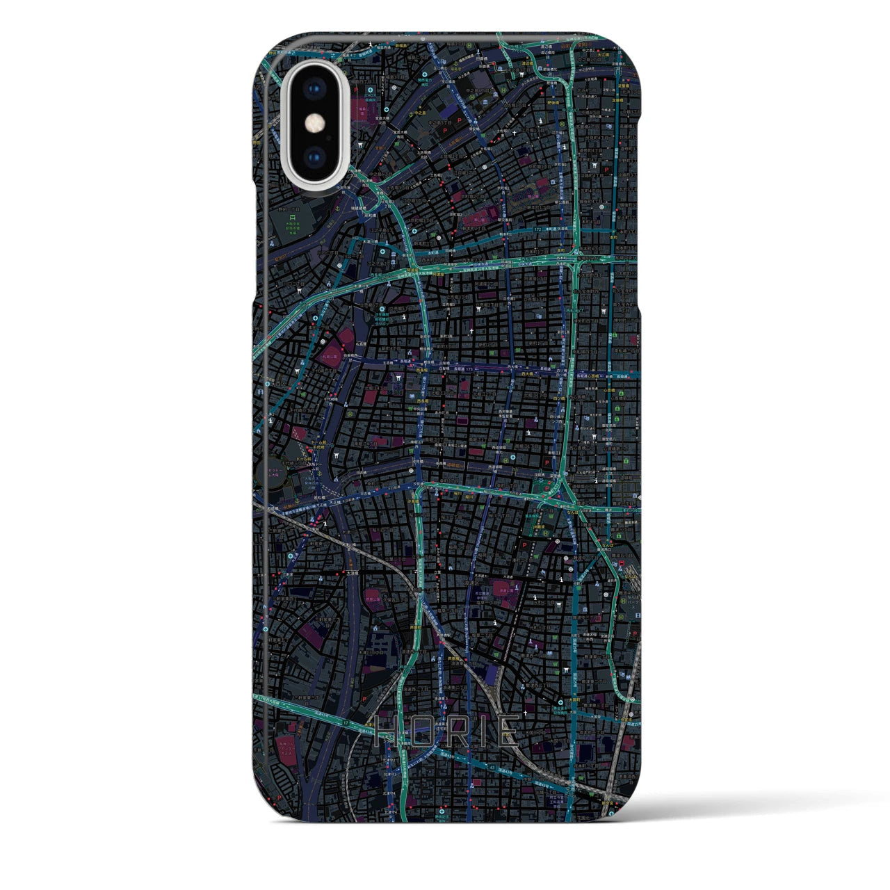 【堀江(大阪府)】地図柄iPhoneケース(バックカバータイプ)