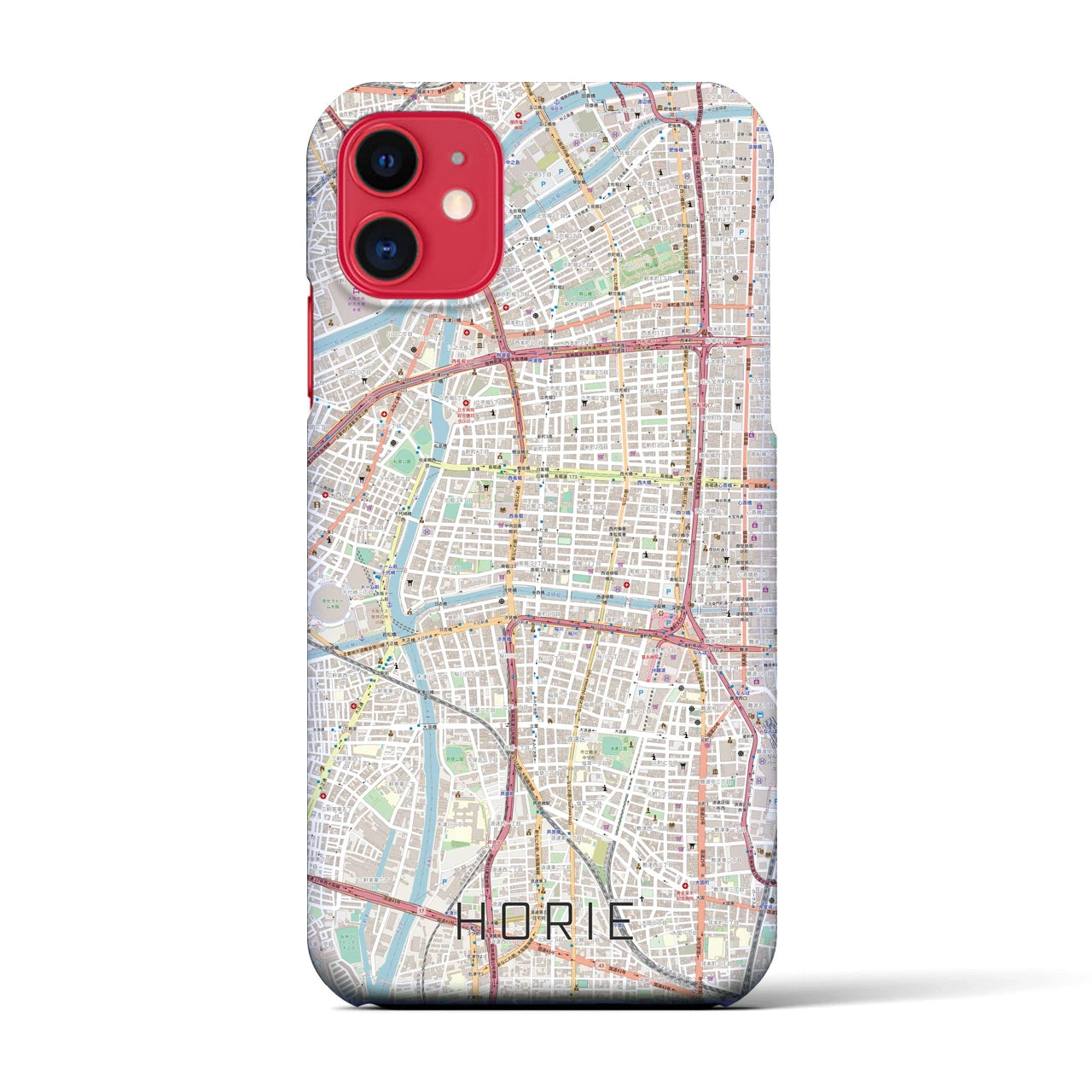 【堀江(大阪府)】地図柄iPhoneケース(バックカバータイプ)
