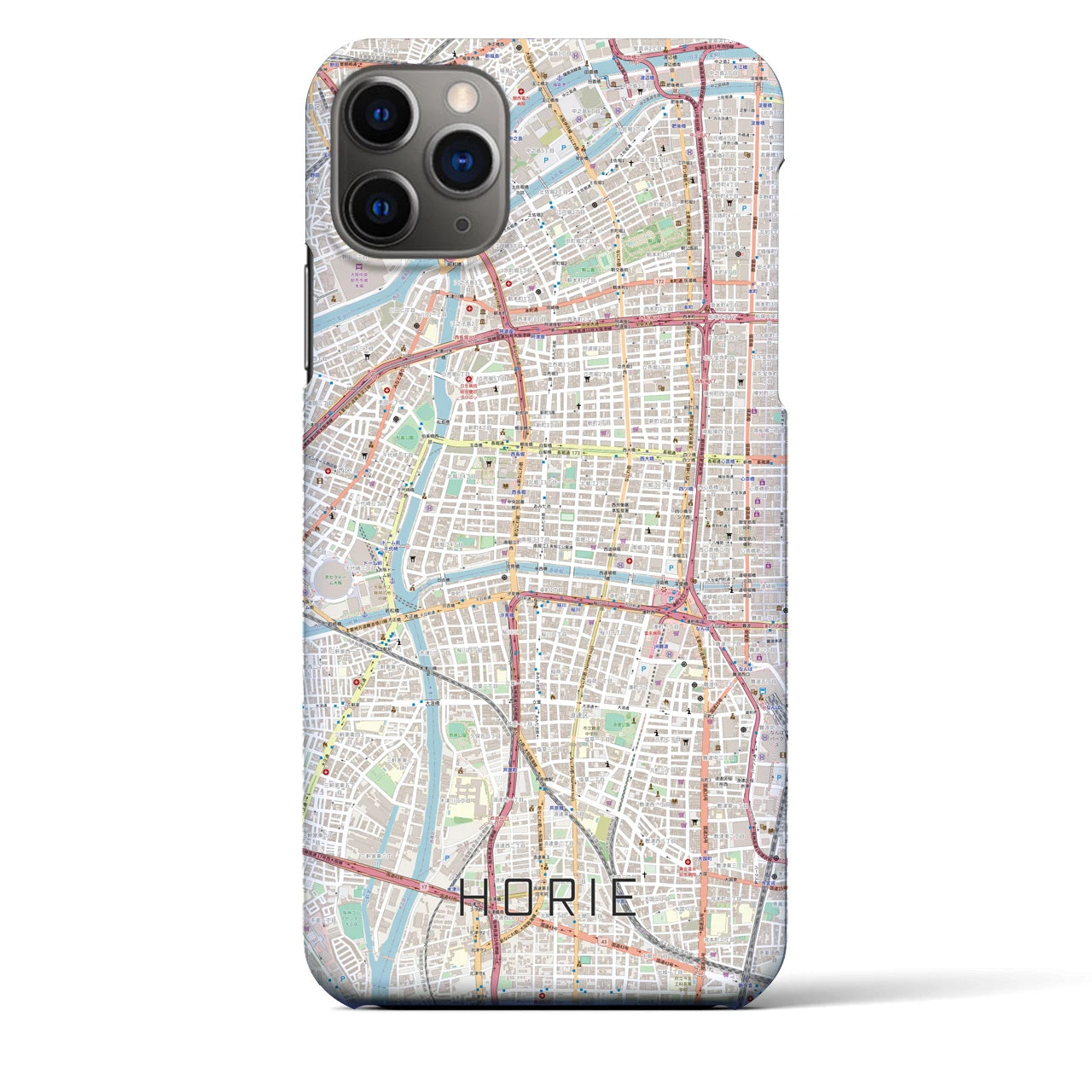 【堀江(大阪府)】地図柄iPhoneケース(バックカバータイプ)