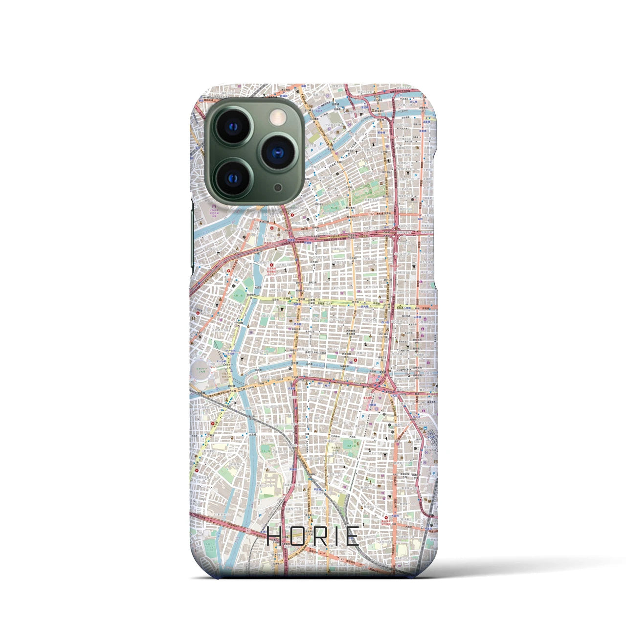 【堀江(大阪府)】地図柄iPhoneケース(バックカバータイプ)