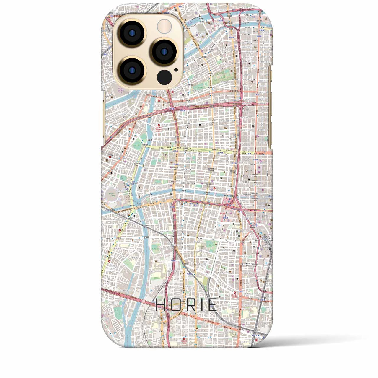 【堀江(大阪府)】地図柄iPhoneケース(バックカバータイプ)