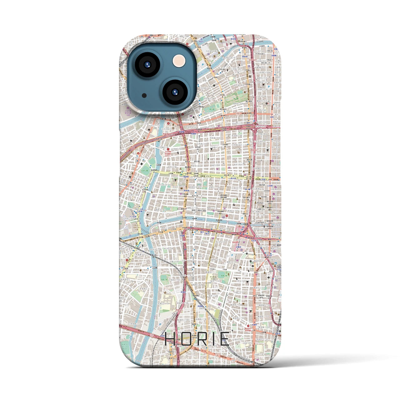 【堀江(大阪府)】地図柄iPhoneケース(バックカバータイプ)