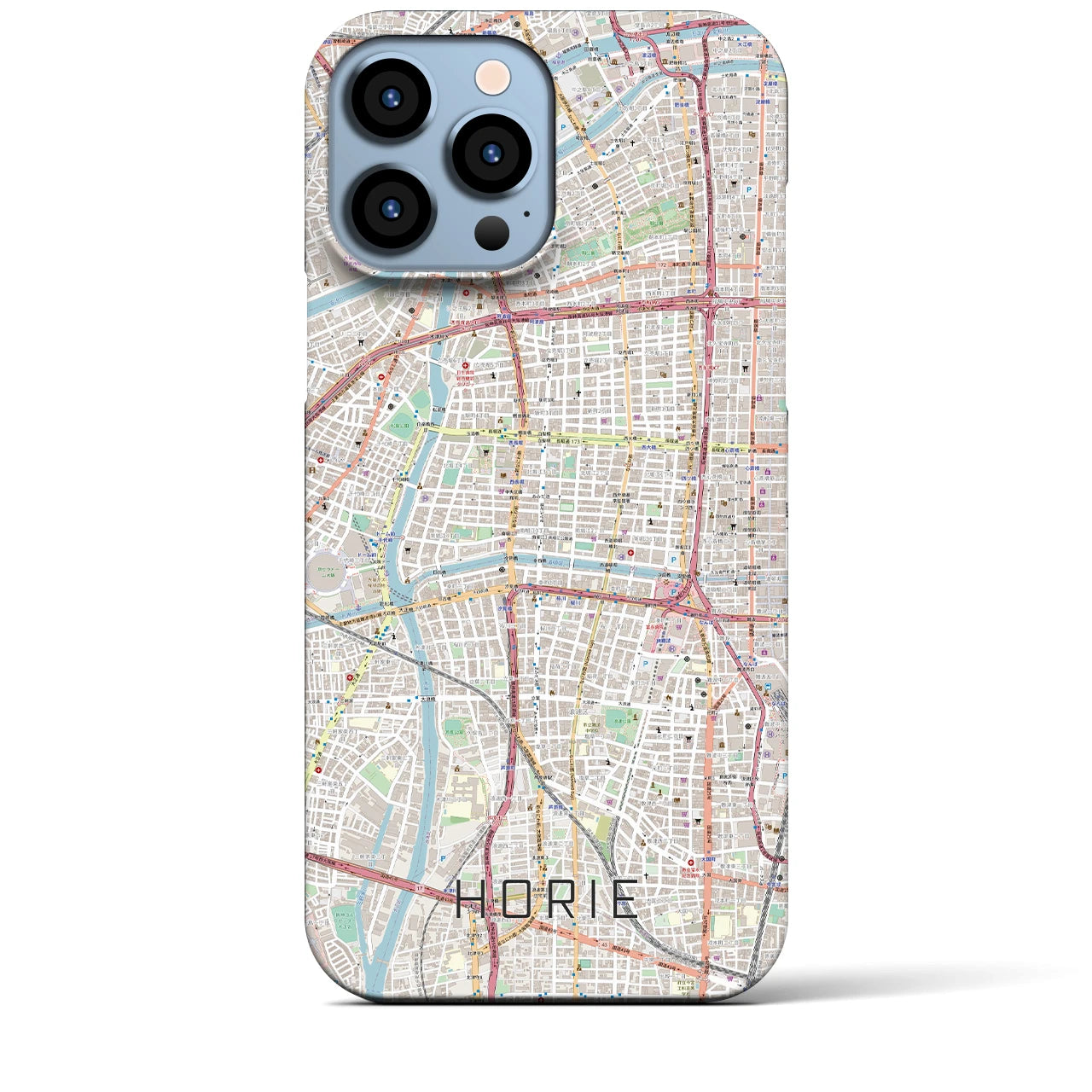 【堀江(大阪府)】地図柄iPhoneケース(バックカバータイプ)