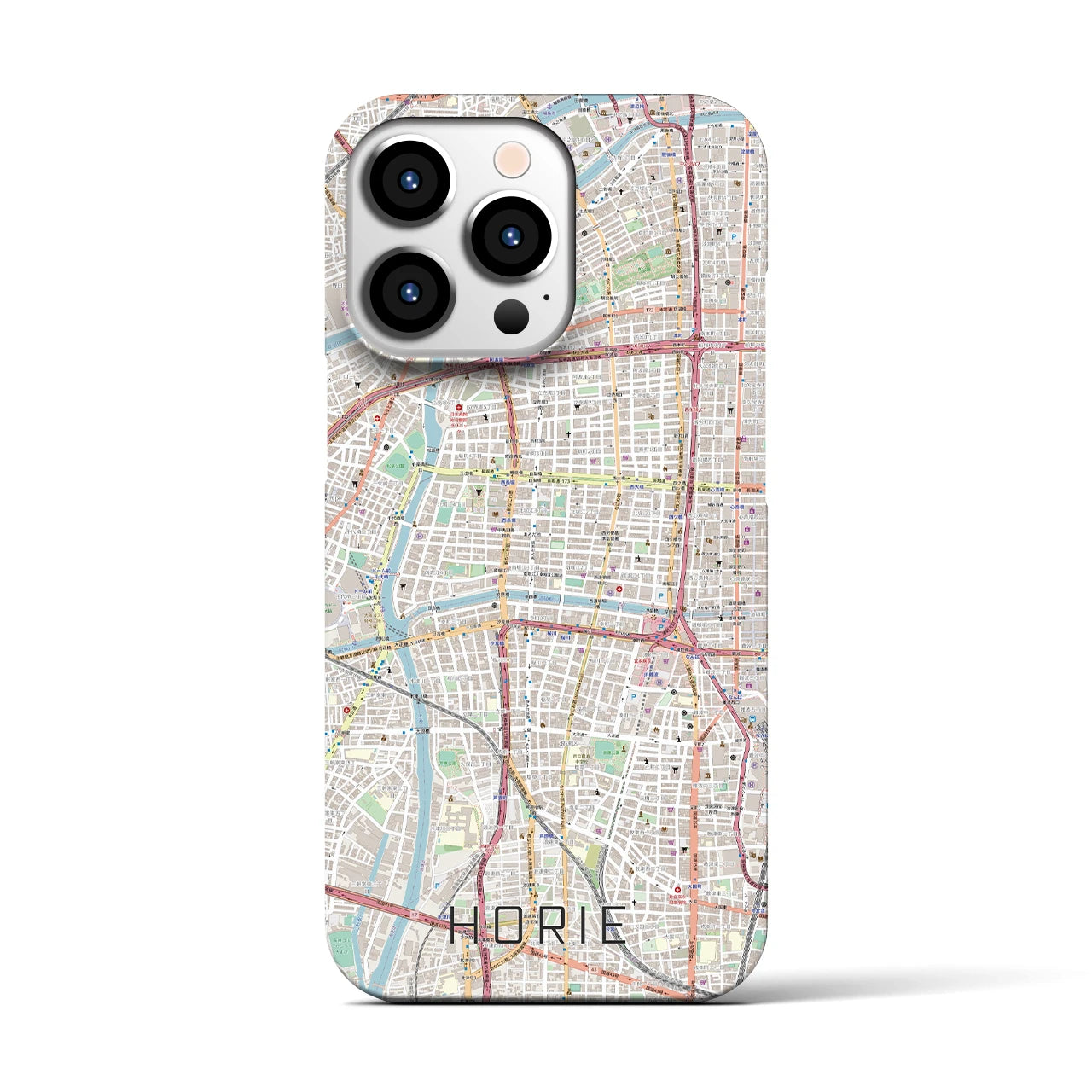 【堀江(大阪府)】地図柄iPhoneケース(バックカバータイプ)