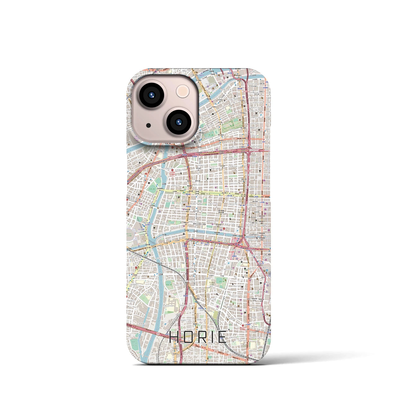 【堀江(大阪府)】地図柄iPhoneケース(バックカバータイプ)