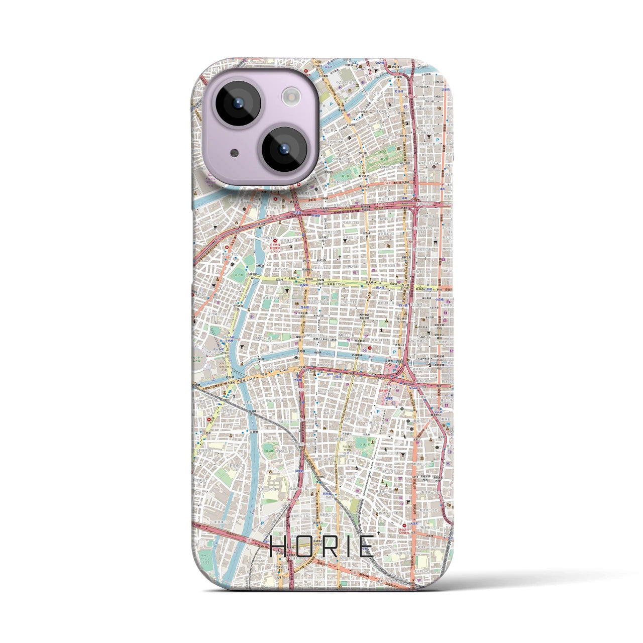 【堀江(大阪府)】地図柄iPhoneケース(バックカバータイプ)