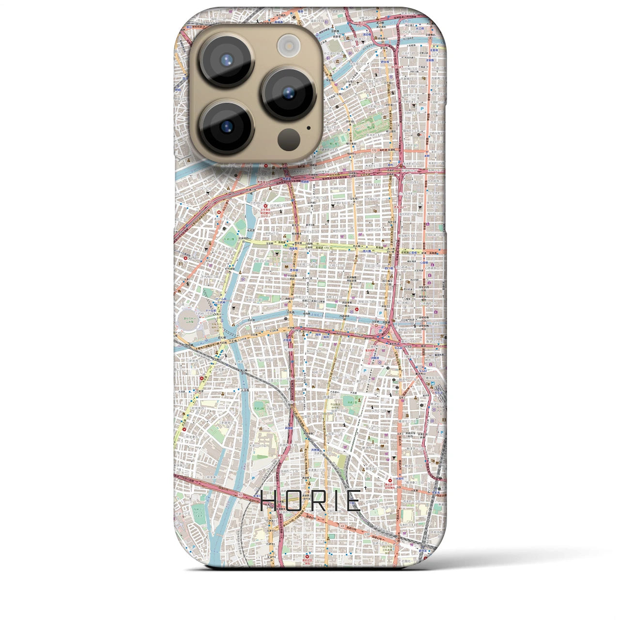 【堀江(大阪府)】地図柄iPhoneケース(バックカバータイプ)