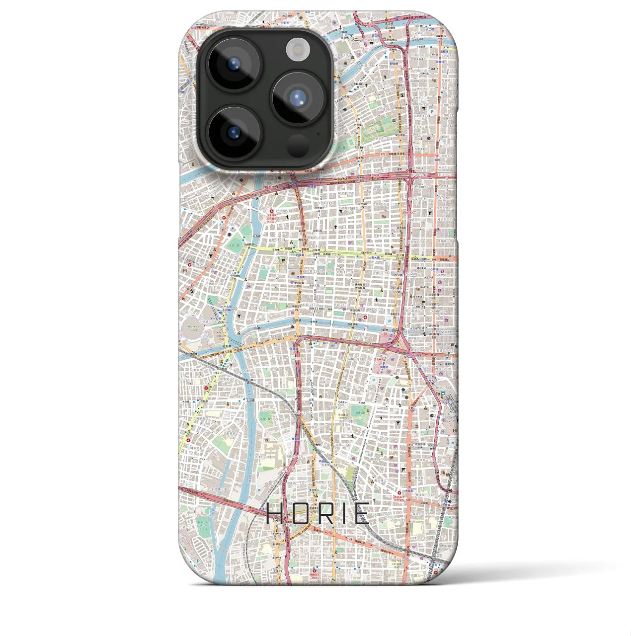 【堀江(大阪府)】地図柄iPhoneケース(バックカバータイプ)