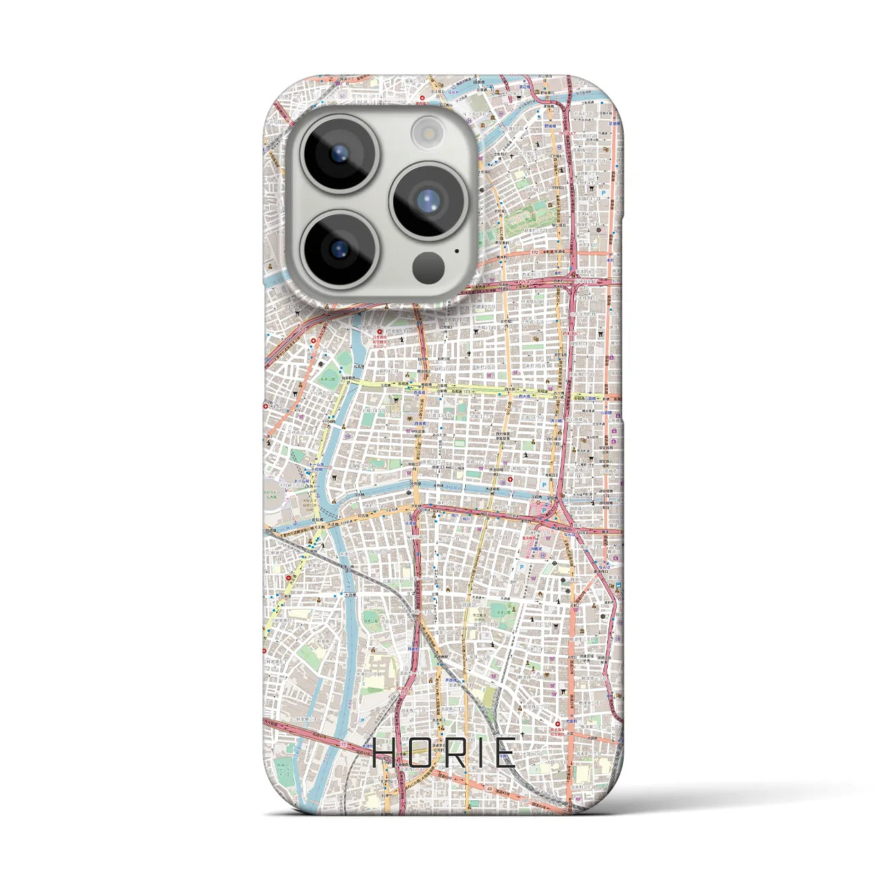 【堀江(大阪府)】地図柄iPhoneケース(バックカバータイプ)