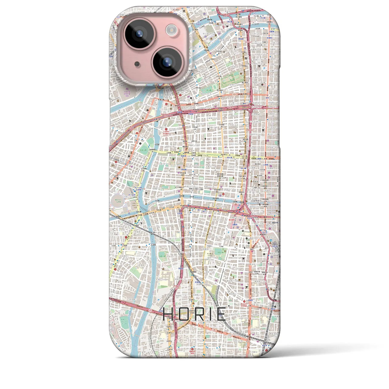 【堀江(大阪府)】地図柄iPhoneケース(バックカバータイプ)