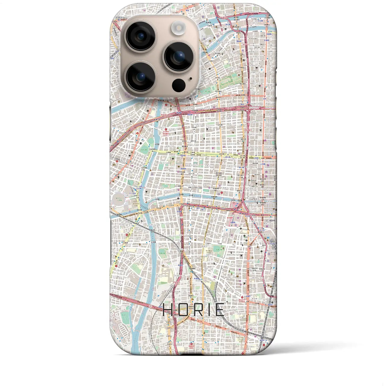 【堀江(大阪府)】地図柄iPhoneケース(バックカバータイプ)
