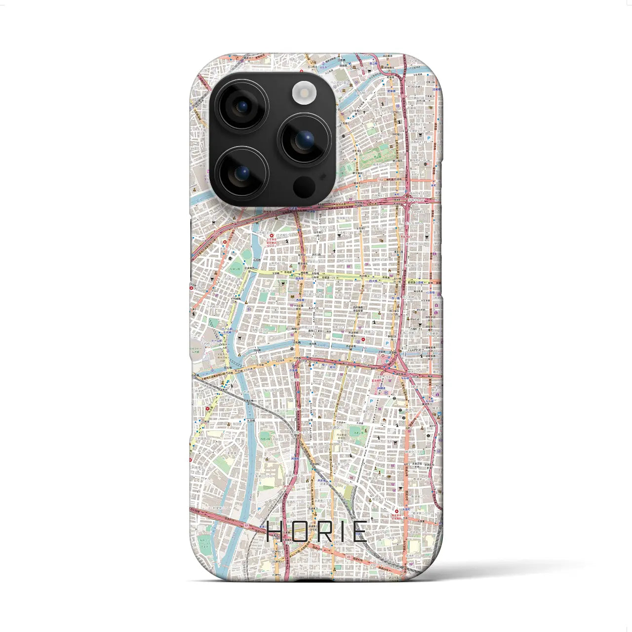 【堀江(大阪府)】地図柄iPhoneケース(バックカバータイプ)