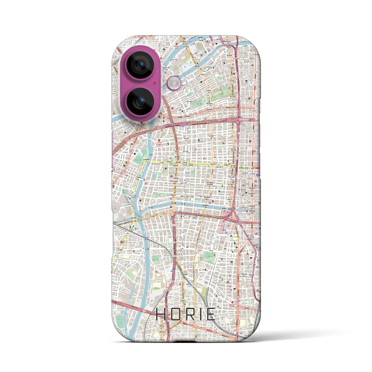 【堀江(大阪府)】地図柄iPhoneケース(バックカバータイプ)