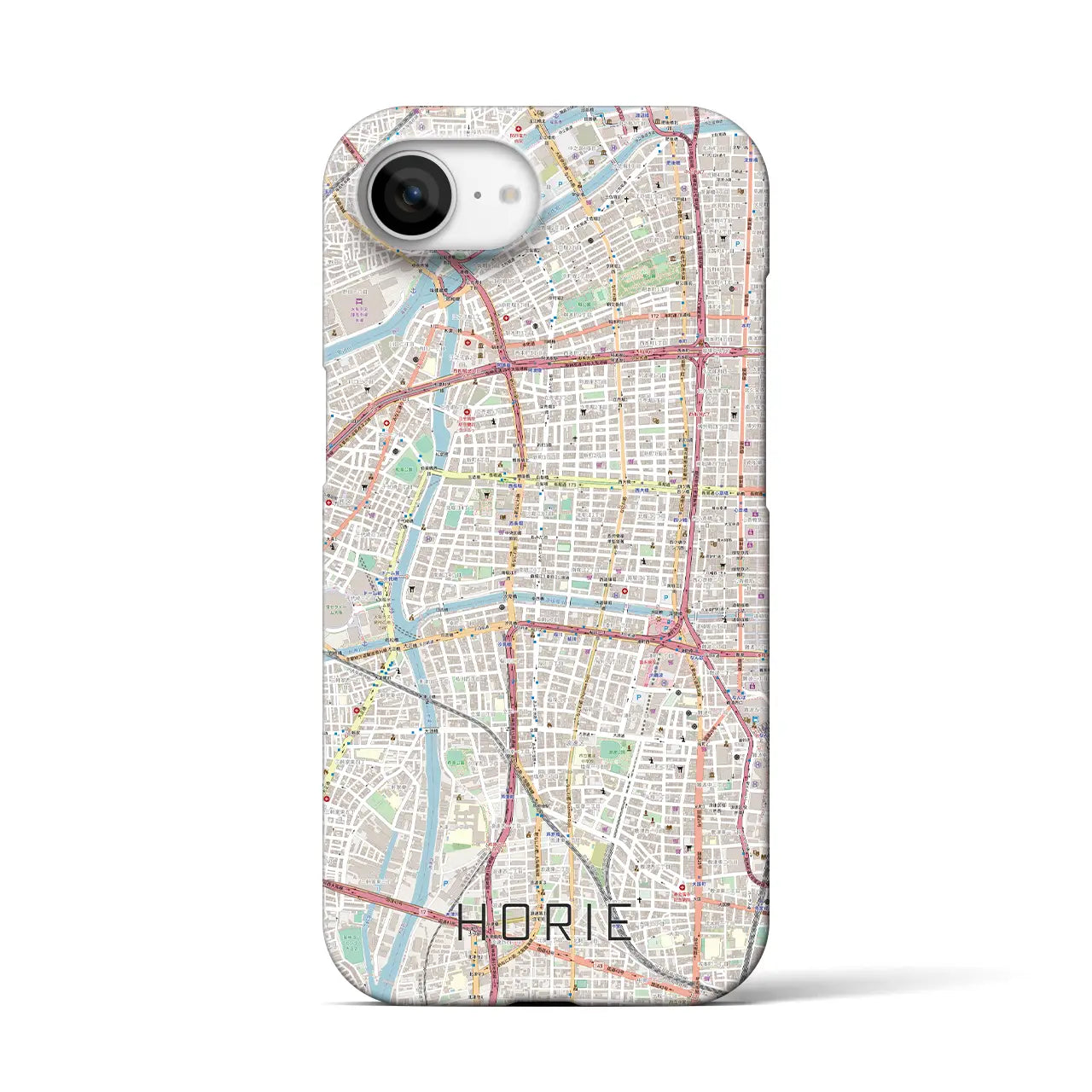 【堀江(大阪府)】地図柄iPhoneケース(バックカバータイプ)