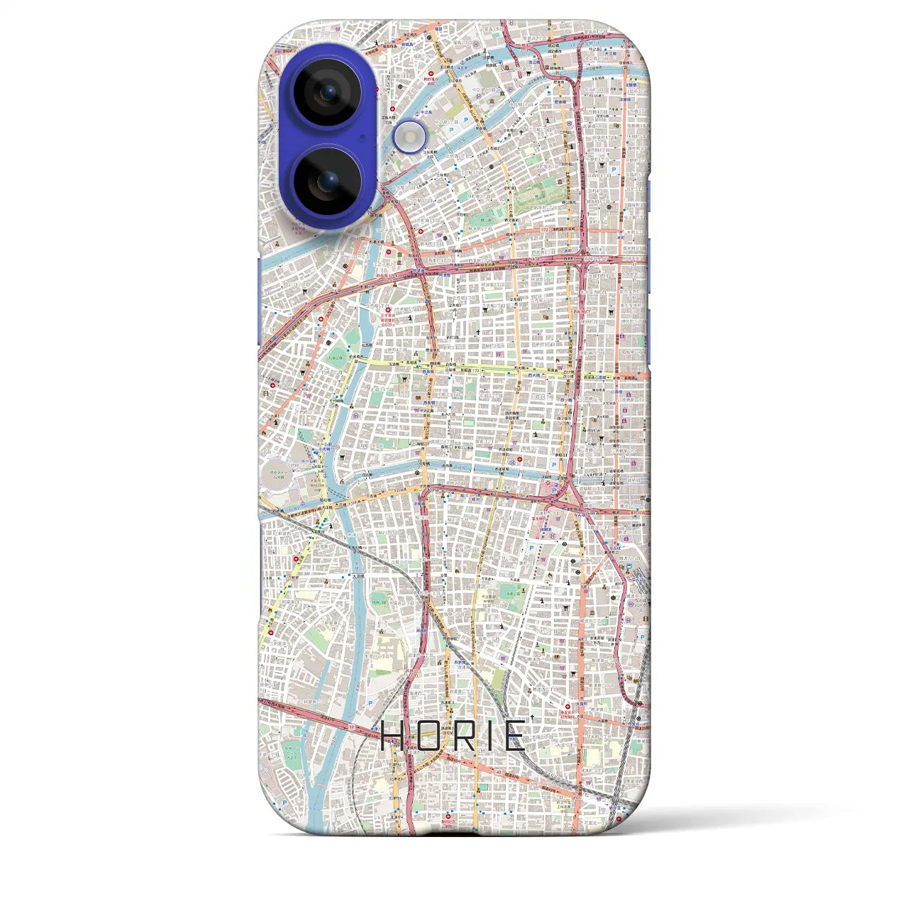 【堀江(大阪府)】地図柄iPhoneケース(バックカバータイプ)ナチュラル・iPhone 16 Pro Max 用