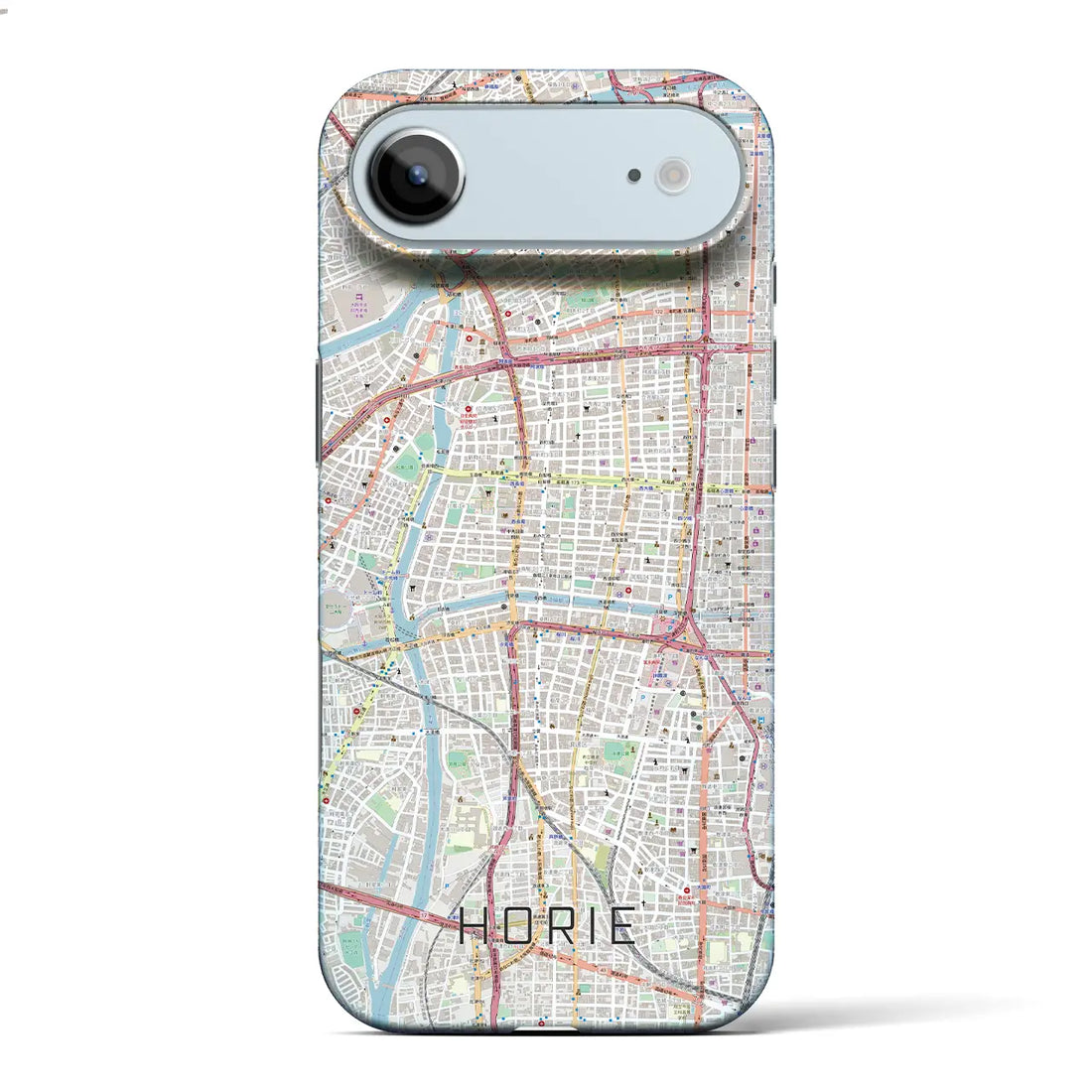 【堀江(大阪府)】地図柄iPhoneケース(バックカバータイプ)ナチュラル・iPhone 17 Pro Max 用