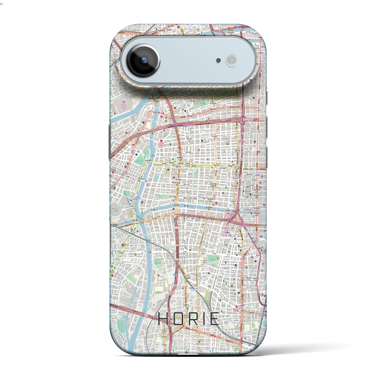 【堀江(大阪府)】地図柄iPhoneケース(バックカバータイプ)ナチュラル・iPhone 17 Pro Max 用