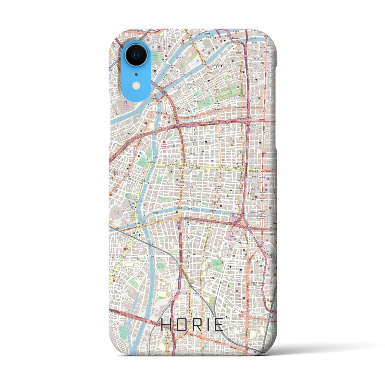 【堀江(大阪府)】地図柄iPhoneケース(バックカバータイプ)