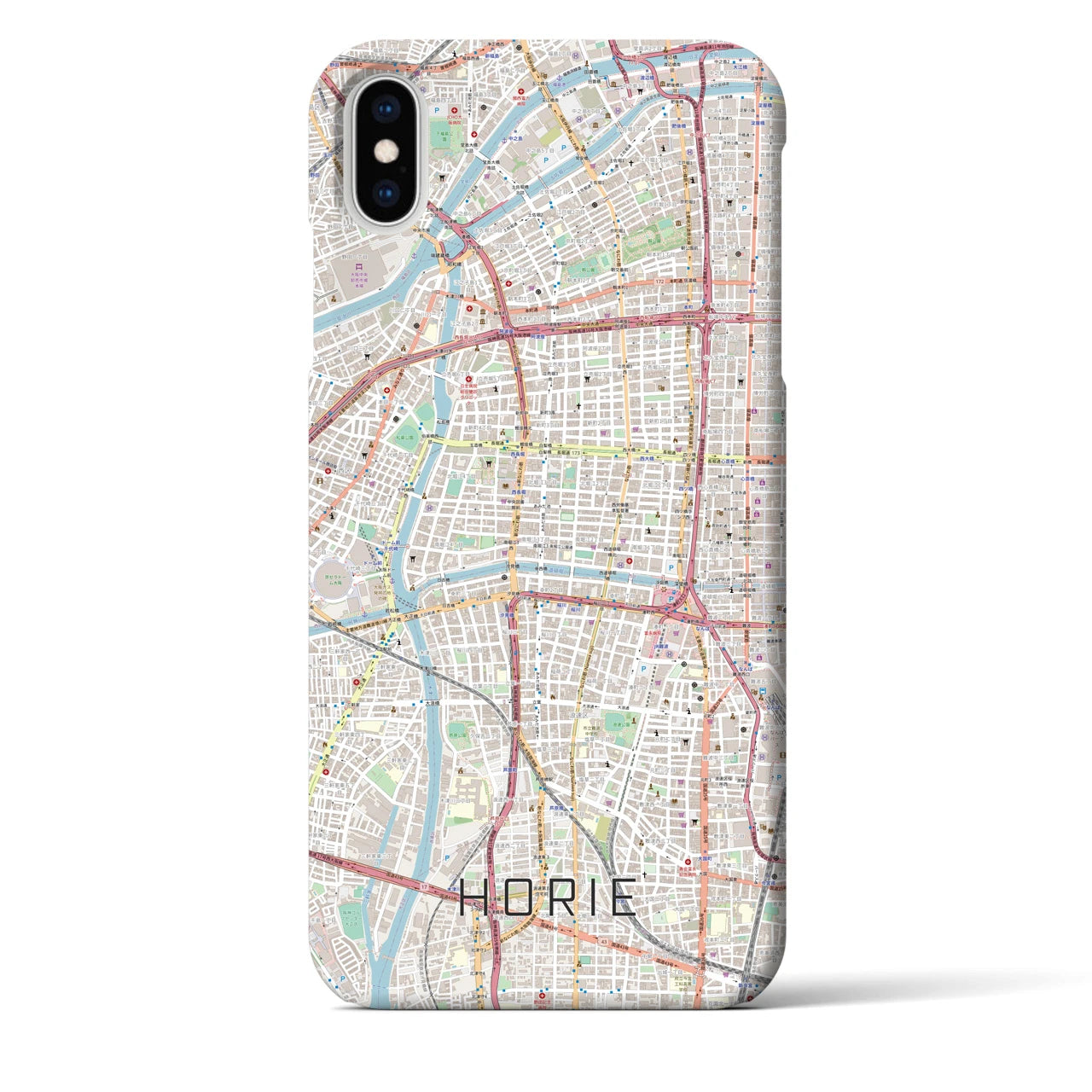 【堀江(大阪府)】地図柄iPhoneケース(バックカバータイプ)