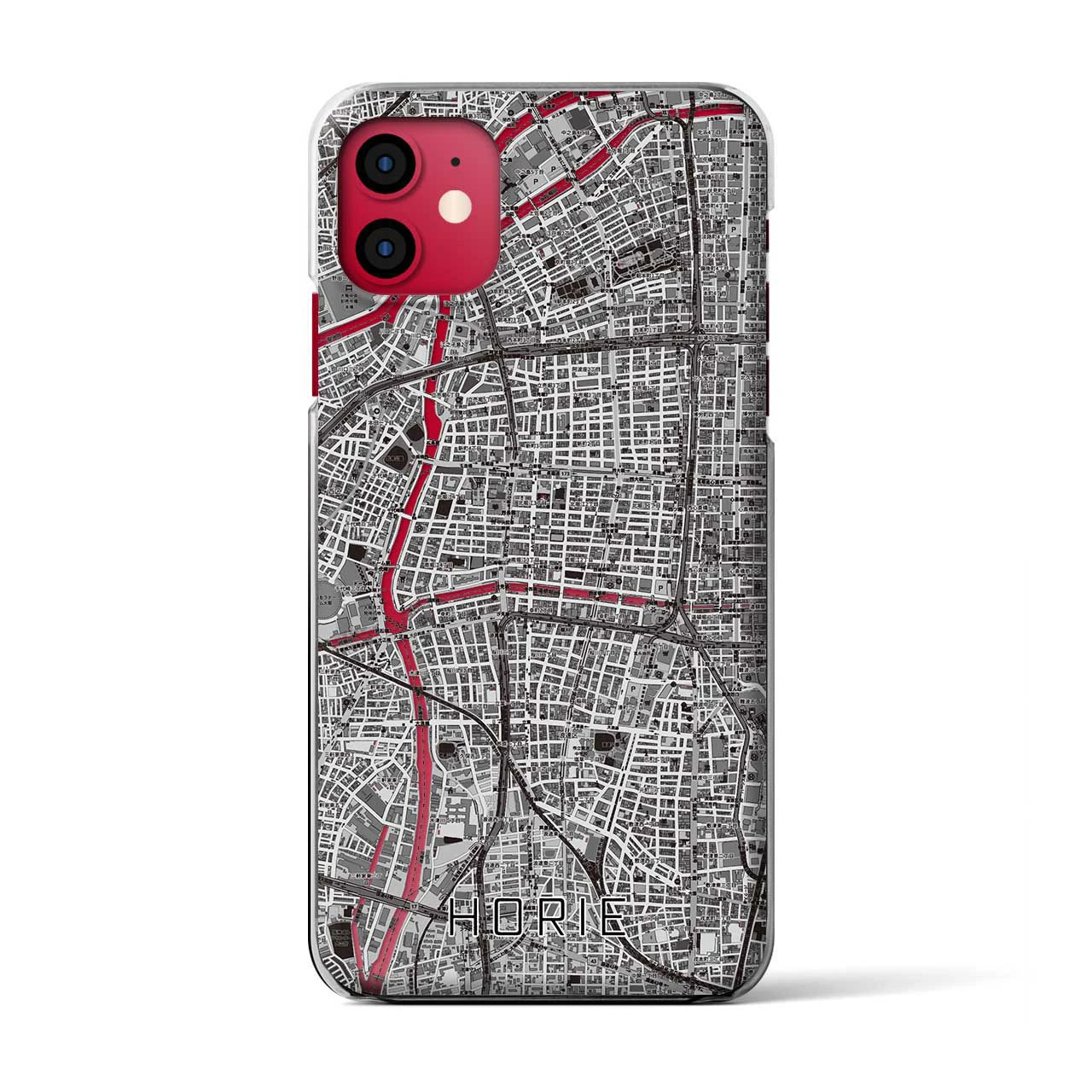 【堀江(大阪府)】地図柄iPhoneケース(クリアタイプ)