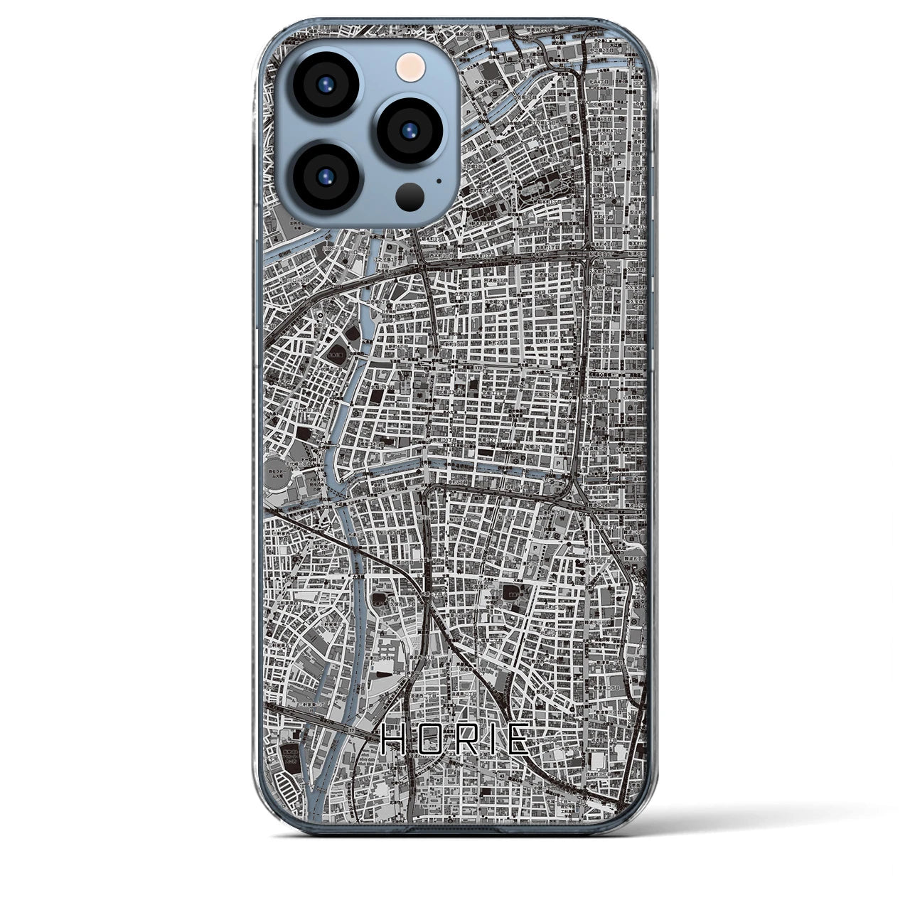 【堀江(大阪府)】地図柄iPhoneケース(クリアタイプ)