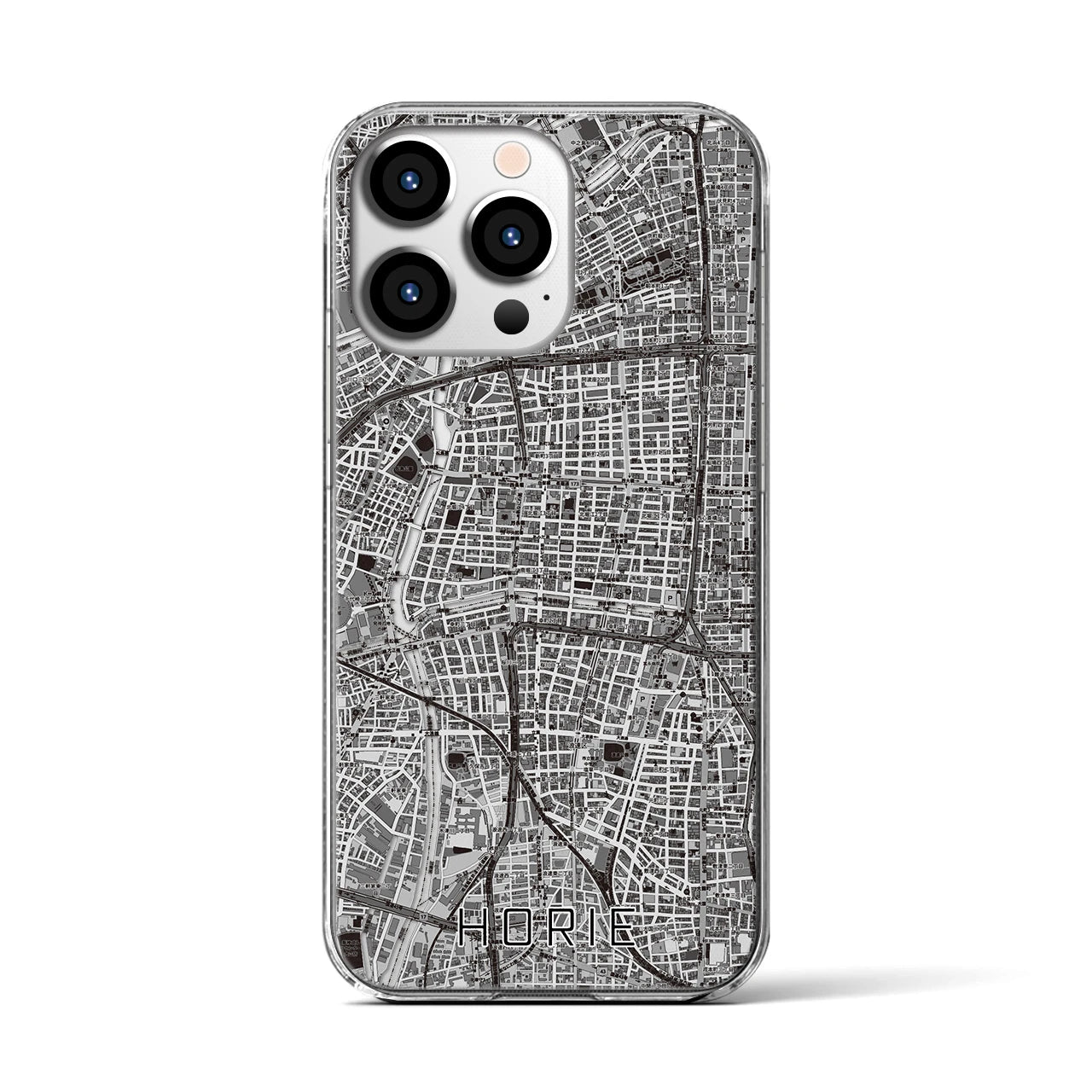 【堀江(大阪府)】地図柄iPhoneケース(クリアタイプ)