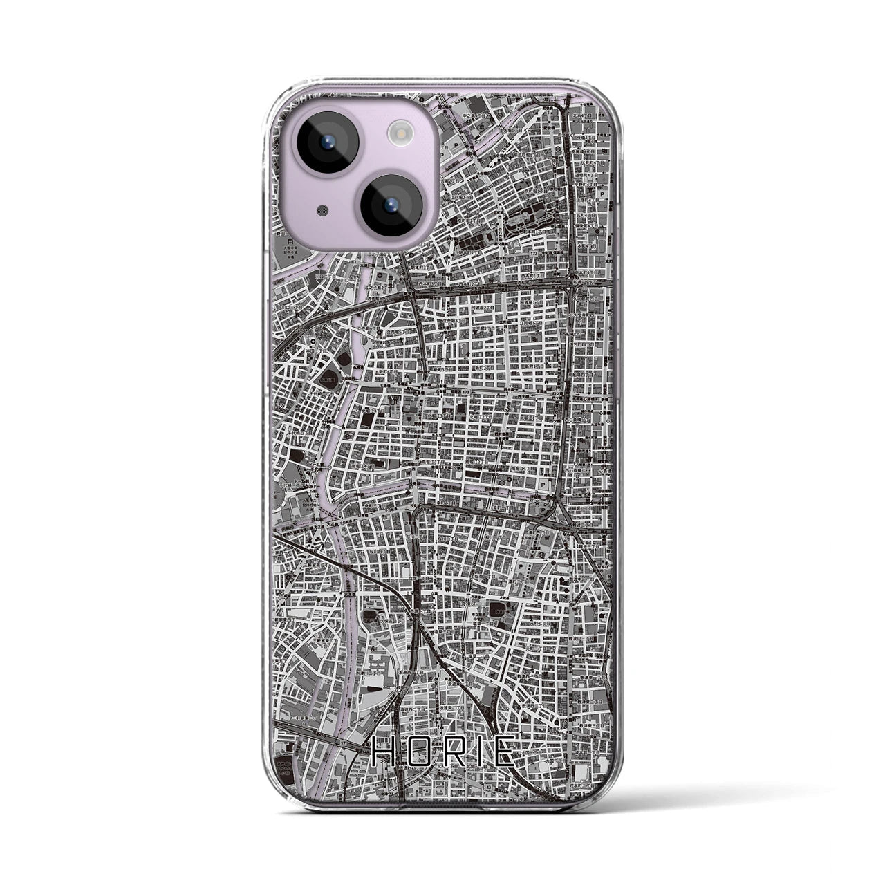 【堀江(大阪府)】地図柄iPhoneケース(クリアタイプ)